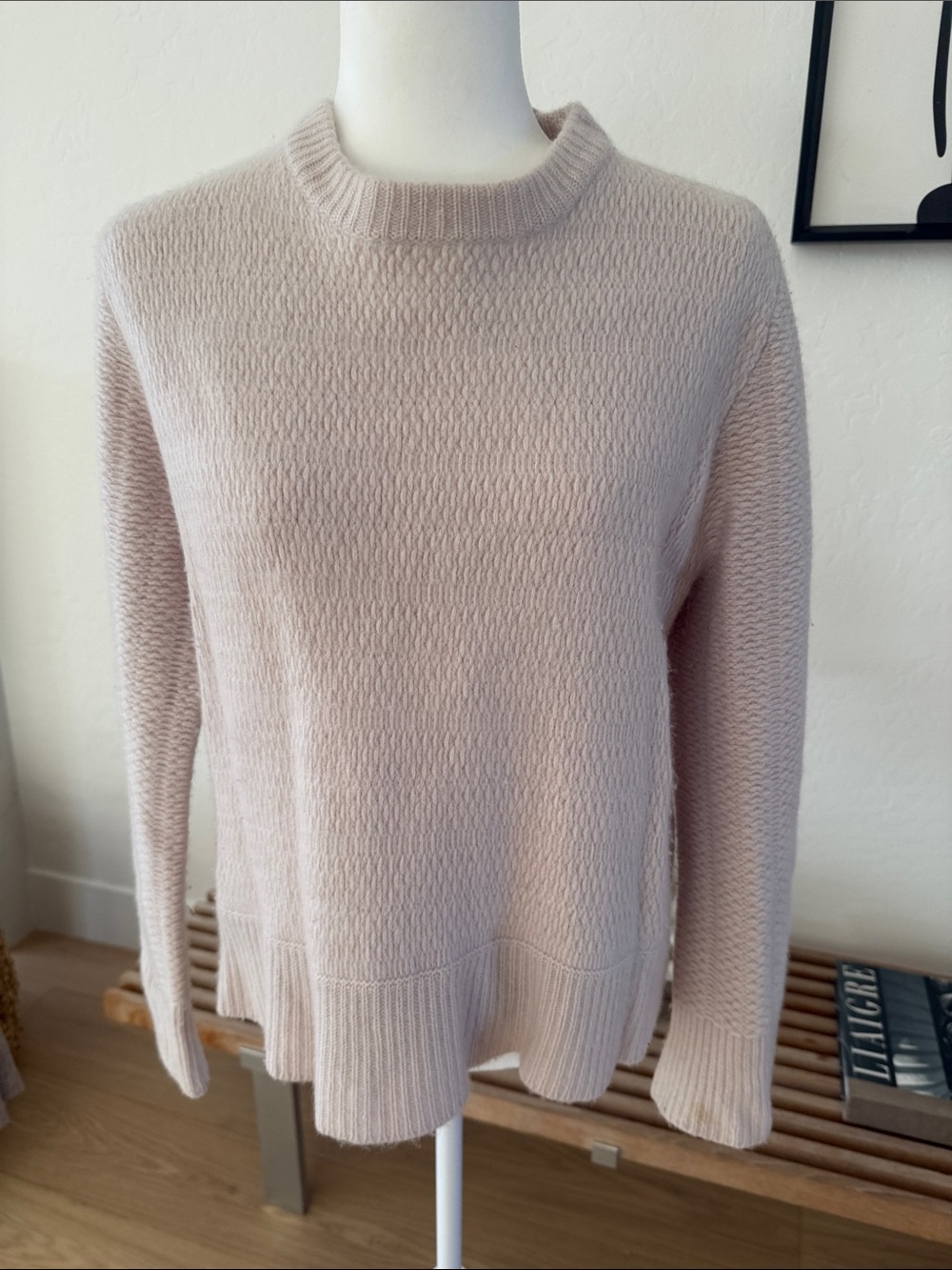 Women's Crewneck Inhabit cashmere Knit Sweater - Light Blush